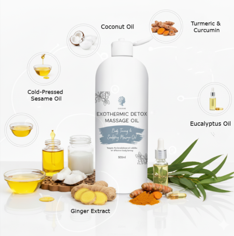 Chelure Body Toning and Sculpting Massage Oil - Exothermic Detox Massage Oil| 500ml Natural Detox, Firming & Relaxation Massage Oil with Herbal Extracts