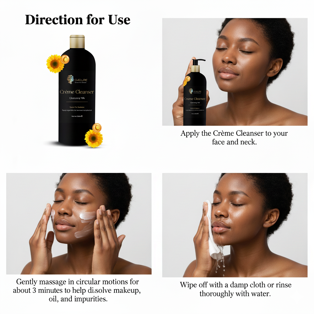 CHELURE Crème Cleanser Cleansing Milk for Face – 500ml | Deep Pore Cleanser with Vitamin C, Centella Asiatica & Allantoin | Gentle Face Cleanse for Women & Men